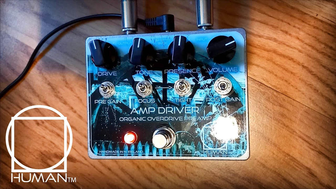 Human Amp Driver Overdrive/Preamp Pedal | High Gain Demo (Room Audio, LP, JCM800 2204)